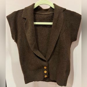 brown sweater vest